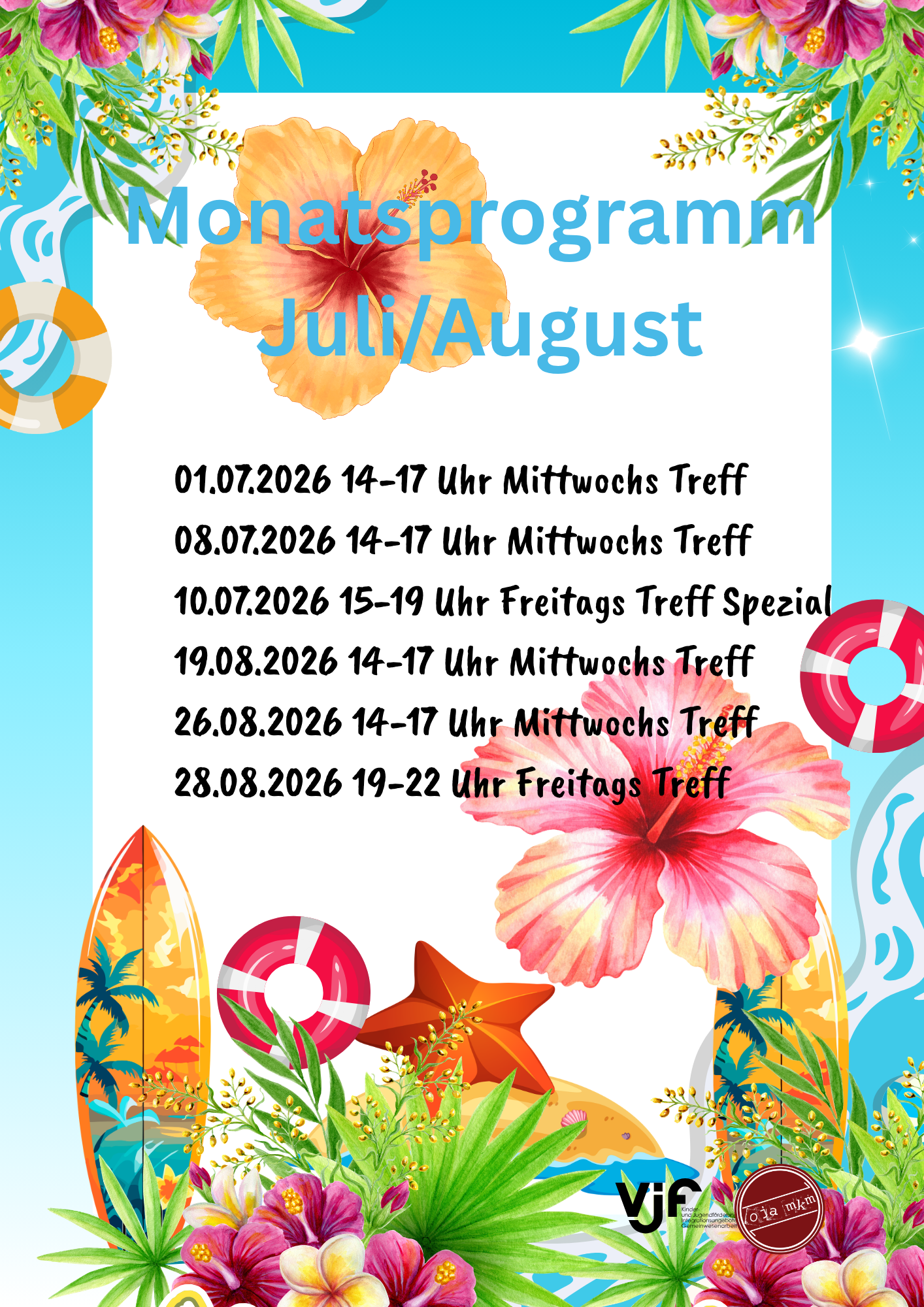 Monatsprogramm Juli August