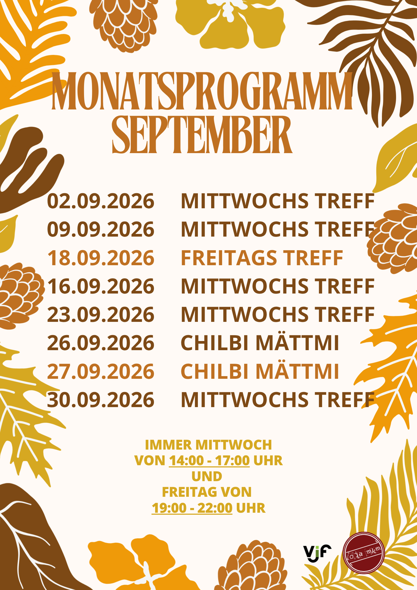 Monatsprogramm September