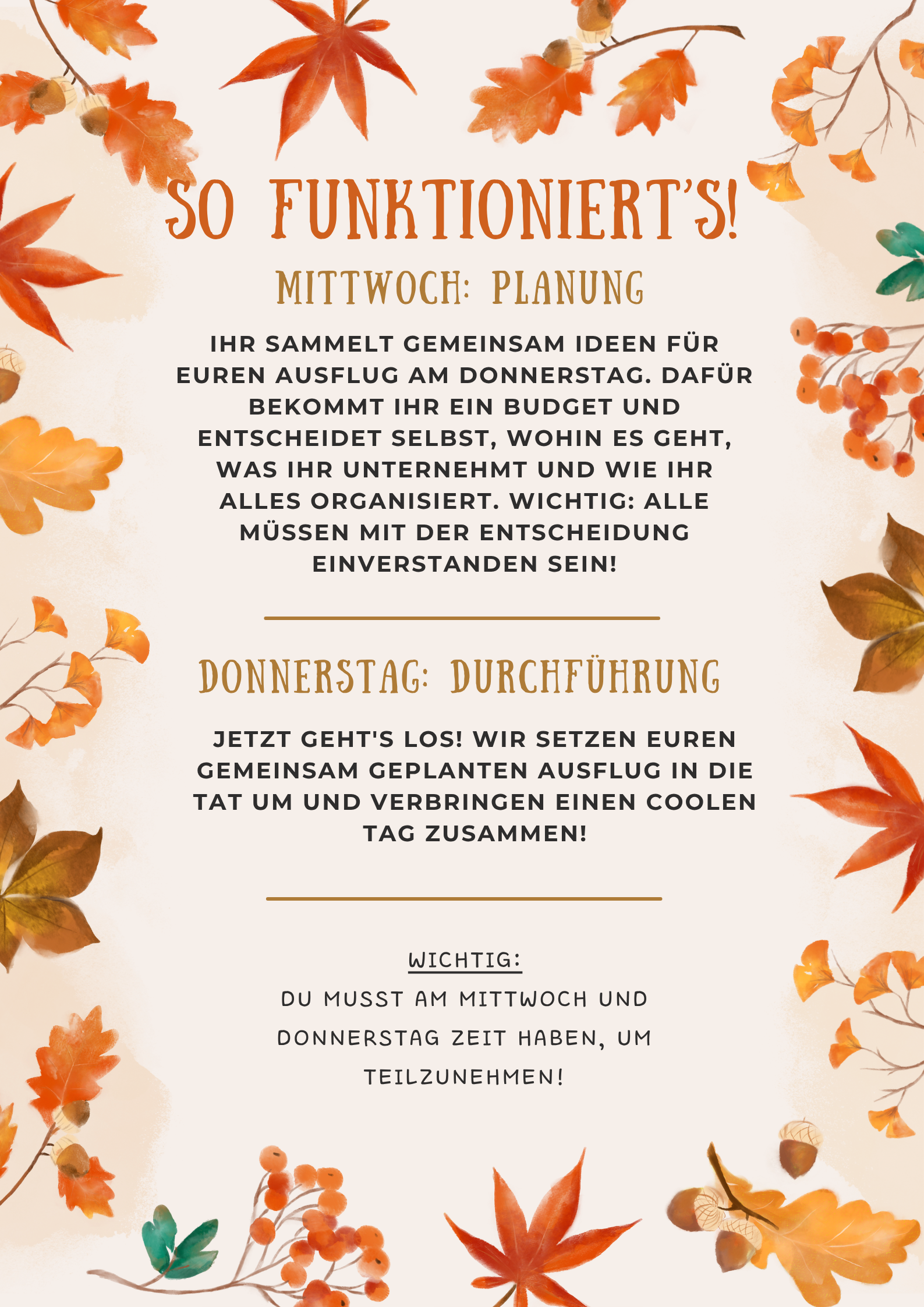Herbstferienprogramm Beschreibung